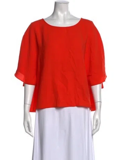 Pre-owned Tibi Crew Neck Short Sleeve Top In Orange