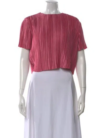 Pre-owned Tibi Crew Neck Short Sleeve Top In Pink