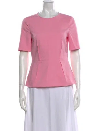 Pre-owned Tibi Crew Neck Short Sleeve Top In Pink
