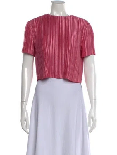 Pre-owned Tibi Crew Neck Short Sleeve Top In Pink