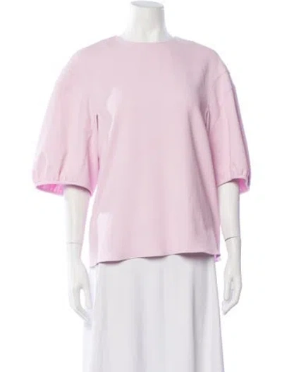 Pre-owned Tibi Crew Neck Short Sleeve Top In Pink
