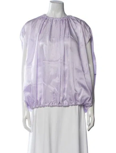 Pre-owned Tibi Crew Neck Short Sleeve Top In Purple