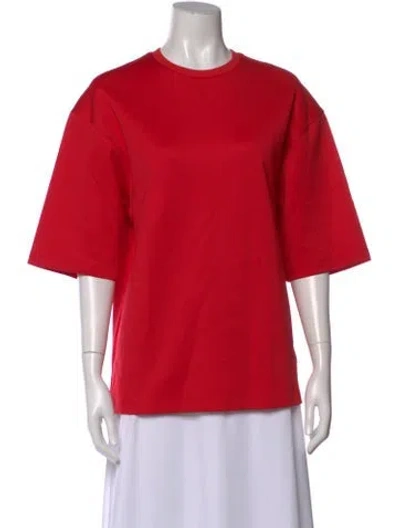 Pre-owned Tibi Crew Neck Short Sleeve Top In Red