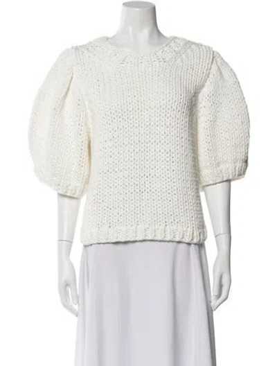 Pre-owned Tibi Crew Neck Short Sleeve Top W/ Tags In White