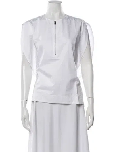 Pre-owned Tibi Crew Neck Short Sleeve Top W/ Tags In White