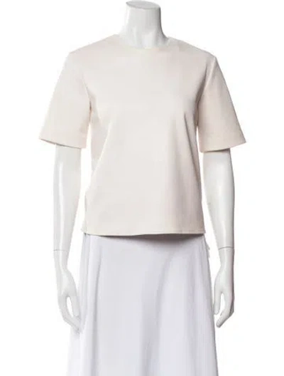 Pre-owned Tibi Crew Neck Short Sleeve Top In White