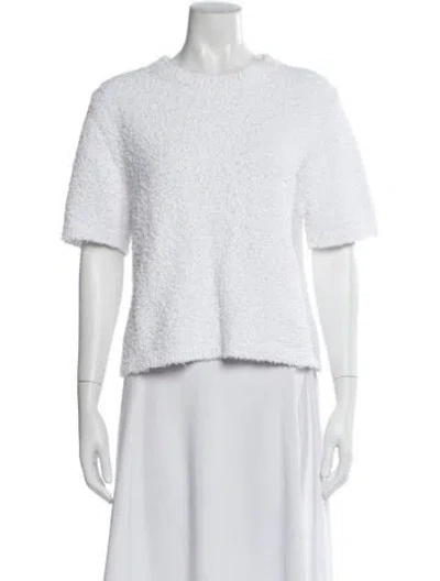Pre-owned Tibi Crew Neck Short Sleeve Top In White