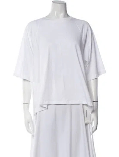 Pre-owned Tibi Crew Neck Short Sleeve Top In White