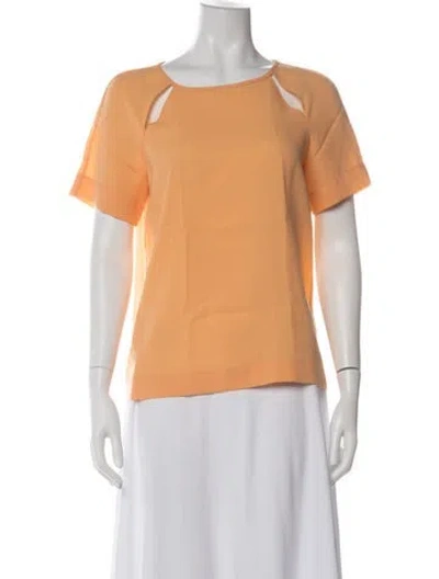 Pre-owned Tibi Crew Neck Short Sleeve Top In Yellow