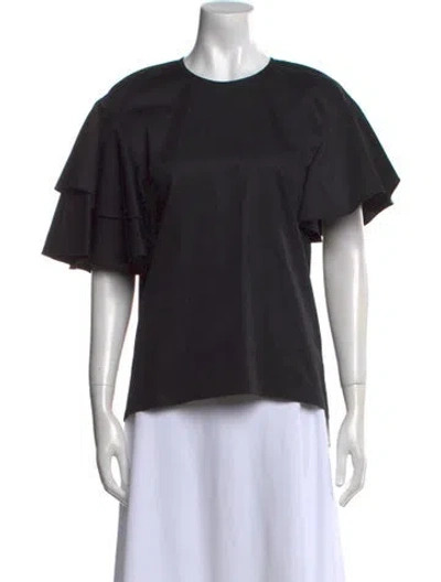 Pre-owned Tibi Crew Neck Short Sleeve T-shirt In Black