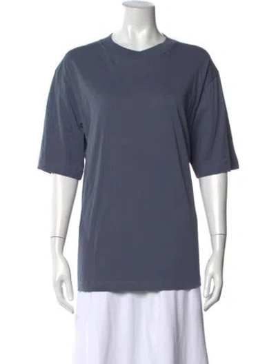 Pre-owned Tibi Crew Neck Short Sleeve T-shirt In Blue