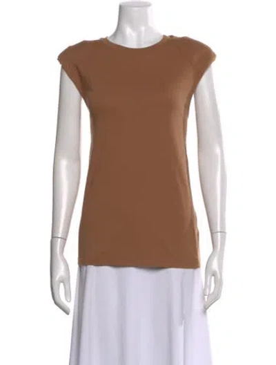 Pre-owned Tibi Crew Neck Short Sleeve T-shirt In Brown