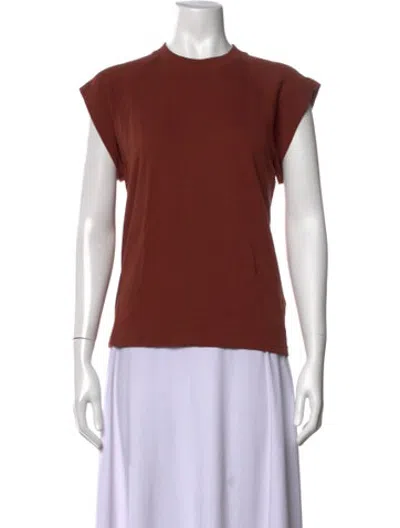 Pre-owned Tibi Crew Neck Short Sleeve T-shirt In Brown