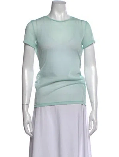 Pre-owned Tibi Crew Neck Short Sleeve T-shirt In Green