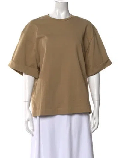 Pre-owned Tibi Crew Neck Short Sleeve T-shirt In Neutrals