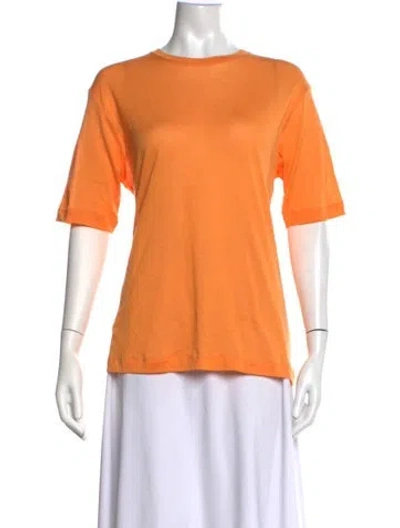 Pre-owned Tibi Crew Neck Short Sleeve T-shirt In Orange
