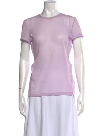 Pre-owned Tibi Crew Neck Short Sleeve T-shirt In Purple
