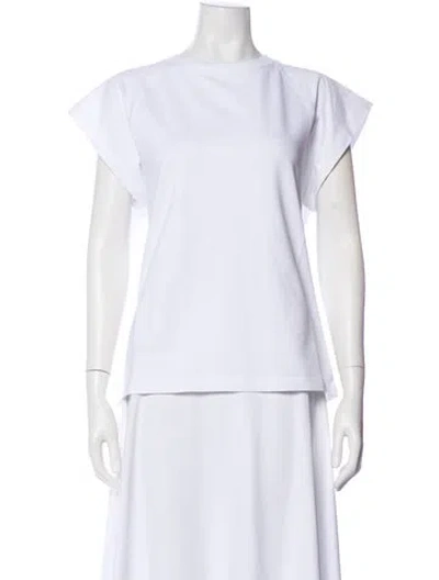 Pre-owned Tibi Crew Neck Short Sleeve T-shirt In White