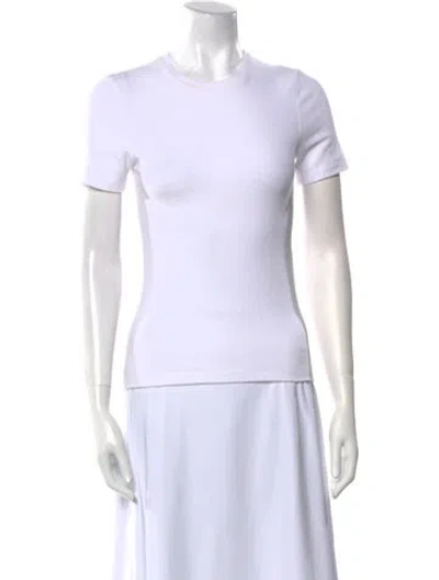 Pre-owned Tibi Crew Neck Short Sleeve T-shirt In White