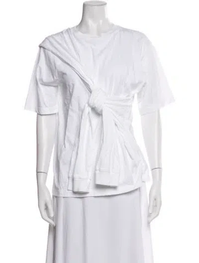 Pre-owned Tibi Crew Neck Short Sleeve T-shirt In White