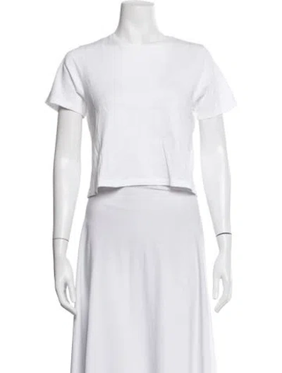 Pre-owned Tibi Crew Neck Short Sleeve T-shirt In White