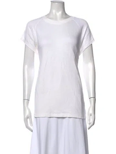 Pre-owned Tibi Crew Neck Short Sleeve T-shirt In White