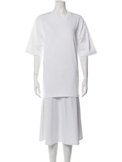 Pre-owned Tibi Crew Neck Short Sleeve T-shirt In White