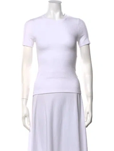 Pre-owned Tibi Crew Neck Short Sleeve T-shirt In White