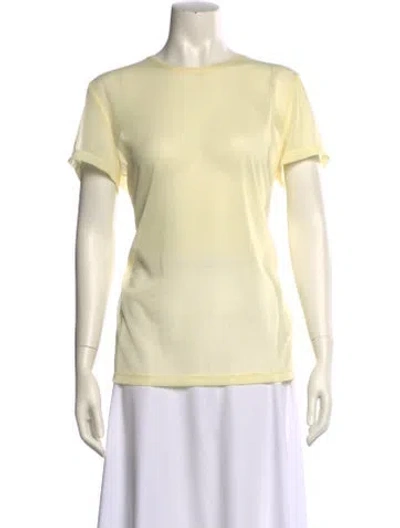 Pre-owned Tibi Crew Neck Short Sleeve T-shirt In Yellow