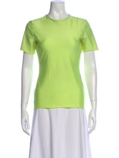 Pre-owned Tibi Crew Neck Short Sleeve T-shirt In Yellow
