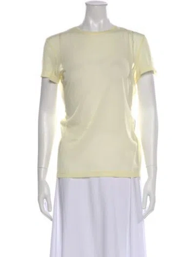 Pre-owned Tibi Crew Neck Short Sleeve T-shirt In Yellow