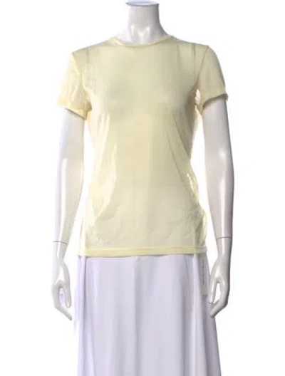 Pre-owned Tibi Crew Neck Short Sleeve T-shirt In Yellow