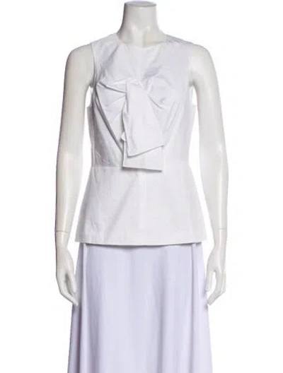 Pre-owned Tibi Crew Neck Sleeveless Blouse In White