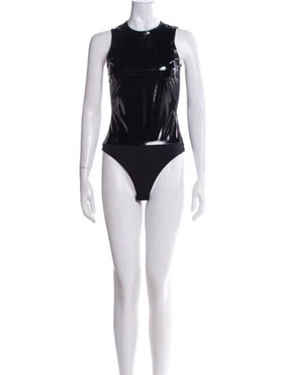 Pre-owned Tibi Crew Neck Sleeveless Bodysuit In Black