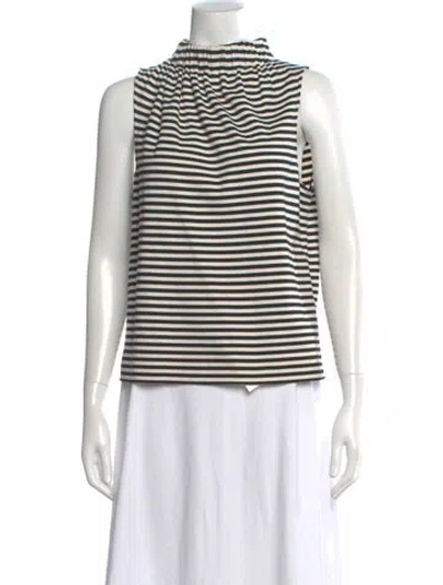 Pre-owned Tibi Crew Neck Sleeveless Bodysuit In Black