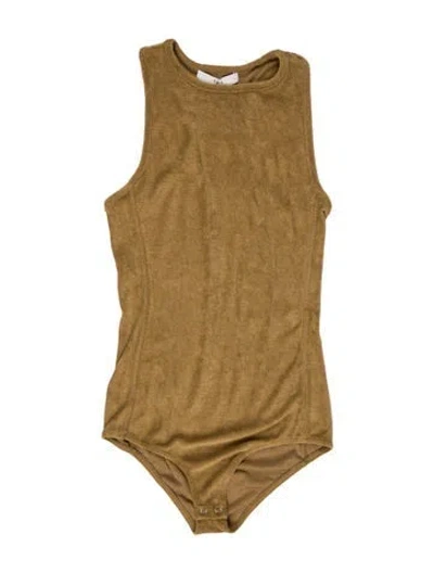 Pre-owned Tibi Crew Neck Sleeveless Bodysuit In Neutral