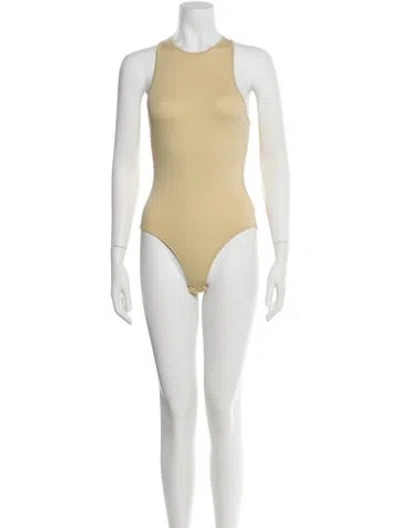 Pre-owned Tibi Crew Neck Sleeveless Bodysuit W/ Tags In Neutral