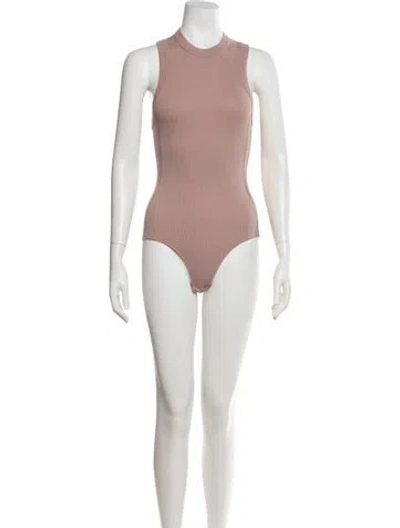 Pre-owned Tibi Crew Neck Sleeveless Bodysuit W/ Tags In Neutral