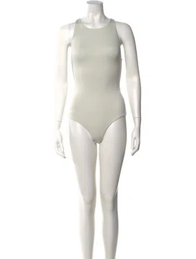 Pre-owned Tibi Crew Neck Sleeveless Bodysuit W/ Tags In Neutral