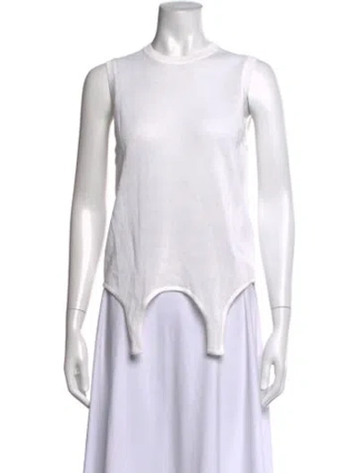 Pre-owned Tibi Crew Neck Sleeveless Bodysuit In White