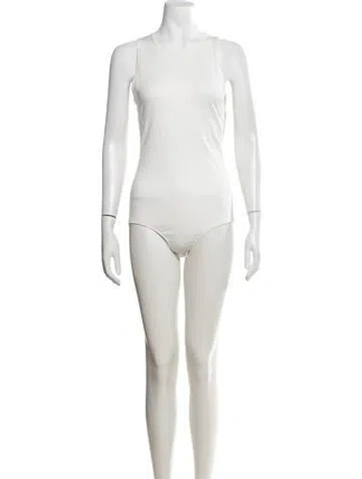 Pre-owned Tibi Crew Neck Sleeveless Bodysuit In White