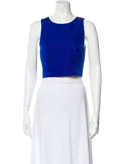 Pre-owned Tibi Crew Neck Sleeveless Crop Top In Blue