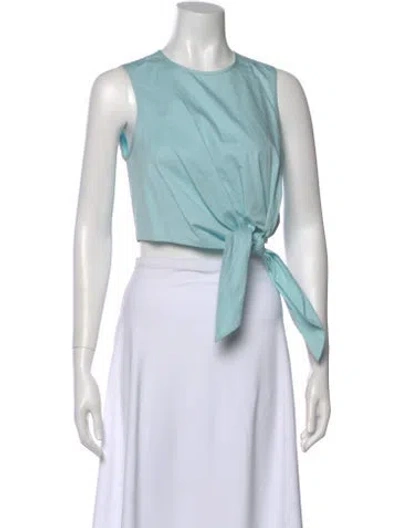 Pre-owned Tibi Crew Neck Sleeveless Crop Top In Neutral