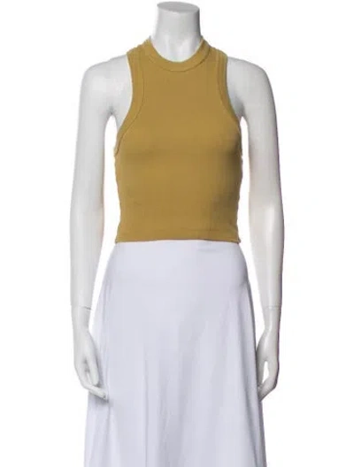 Pre-owned Tibi Crew Neck Sleeveless Crop Top In Neutral