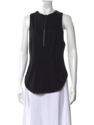 Pre-owned Tibi Crew Neck Sleeveless Top In Black