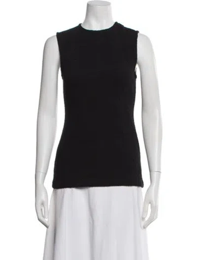Pre-owned Tibi Crew Neck Sleeveless Top In Black