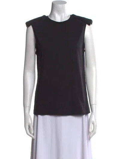 Pre-owned Tibi Crew Neck Sleeveless Top In Black