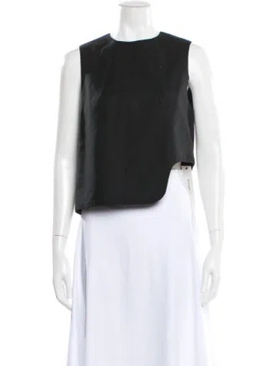 Pre-owned Tibi Crew Neck Sleeveless Top In Black