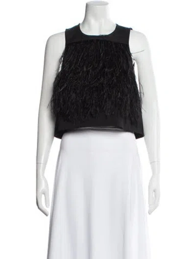 Pre-owned Tibi Crew Neck Sleeveless Top In Black