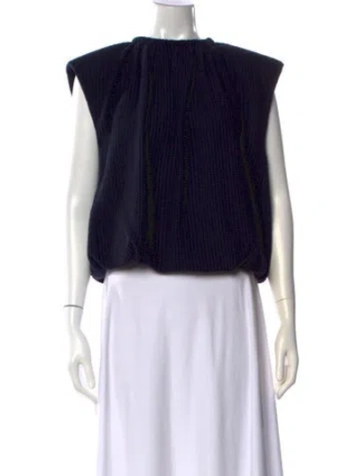 Pre-owned Tibi Crew Neck Sleeveless Top In Black